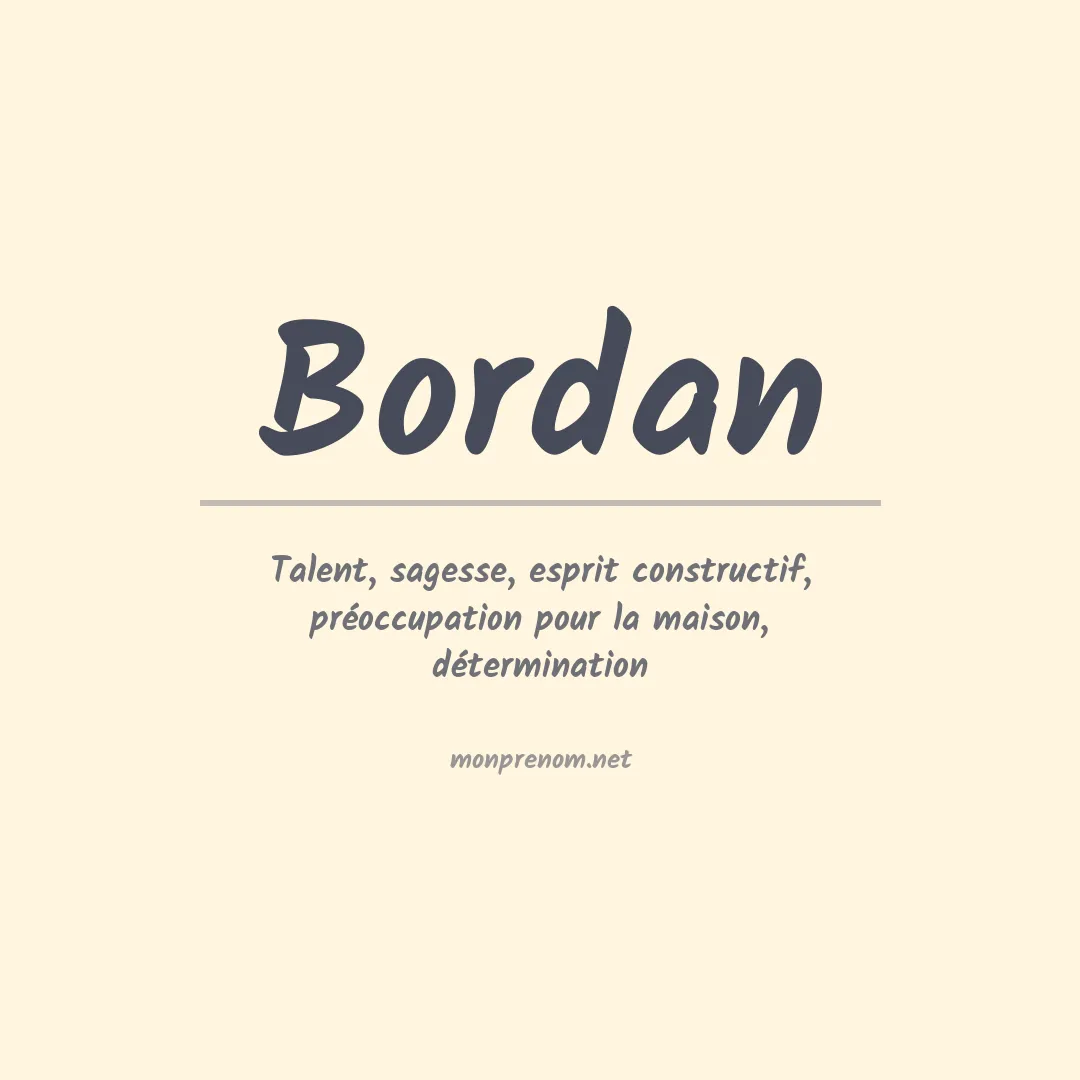 Signification du prénom Bordan
