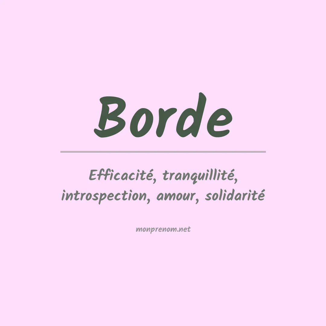Prénom Borde