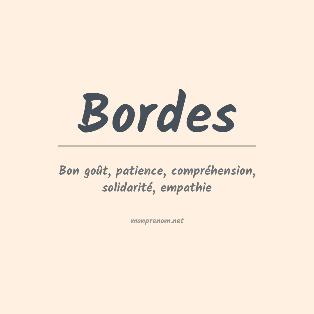 Prénom Bordes