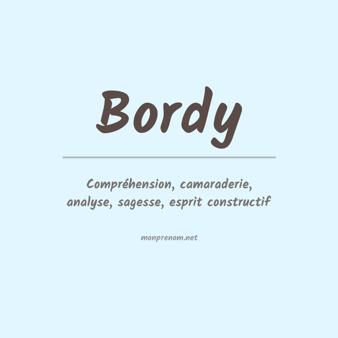 Signification du prénom Bordy
