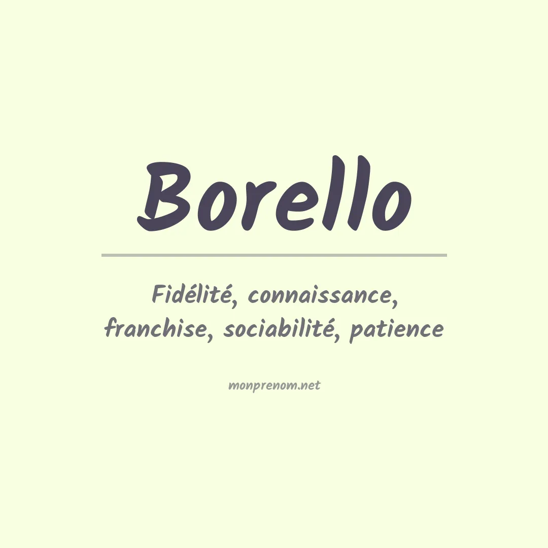 Prénom Borello