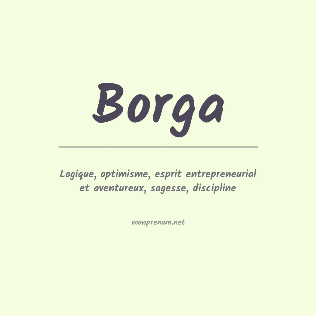 Signification du prénom Borga