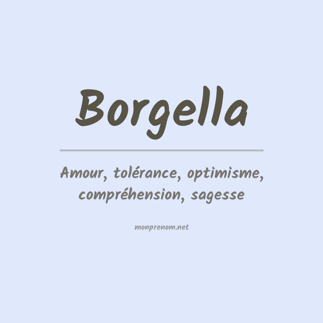 Signification du prénom Borgella