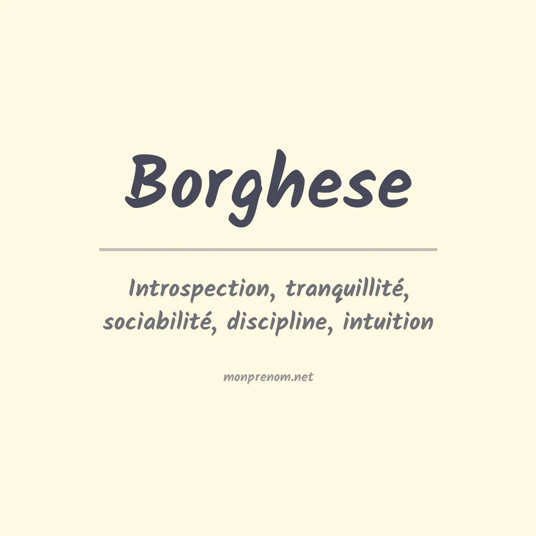 Prénom Borghese