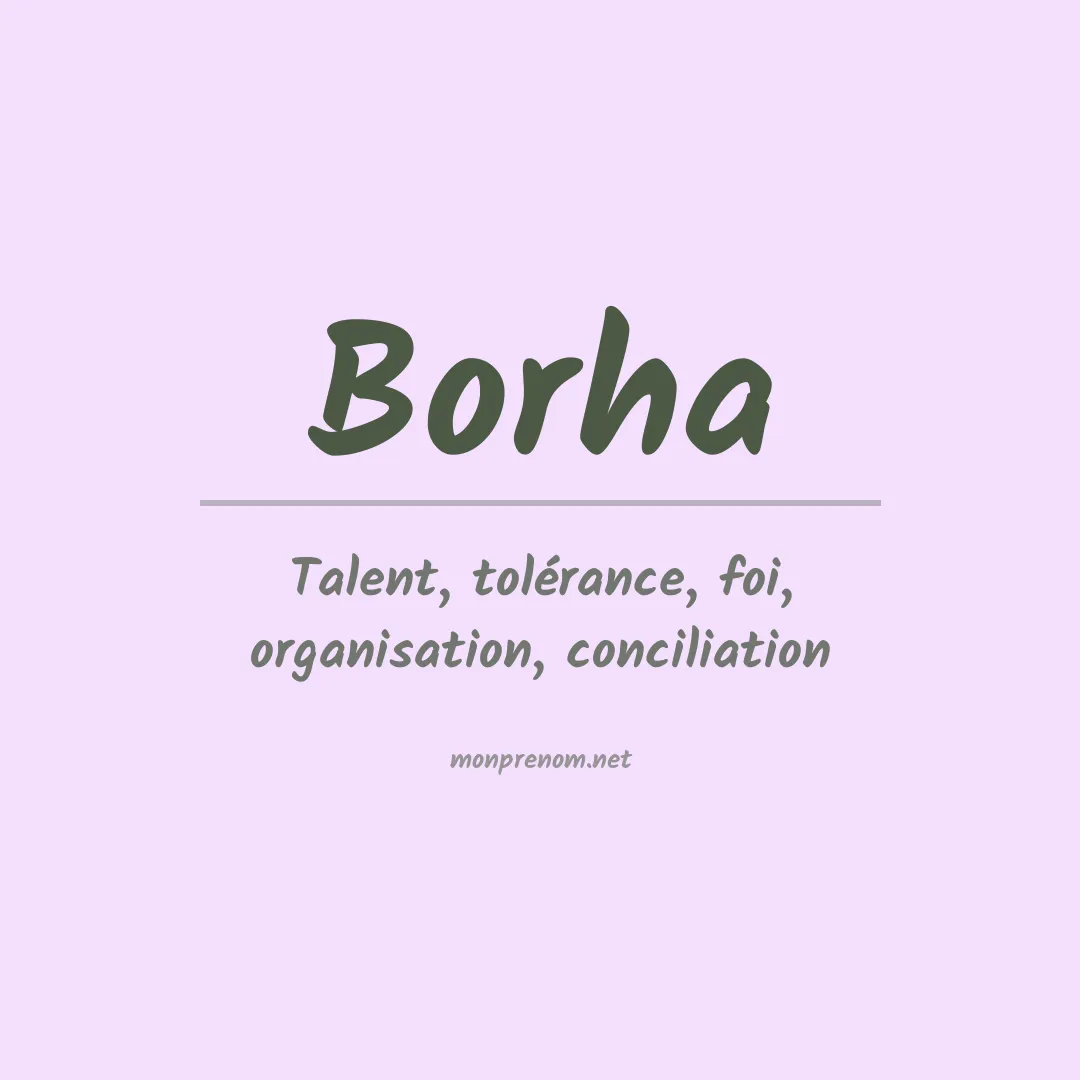 Signification du prénom Borha