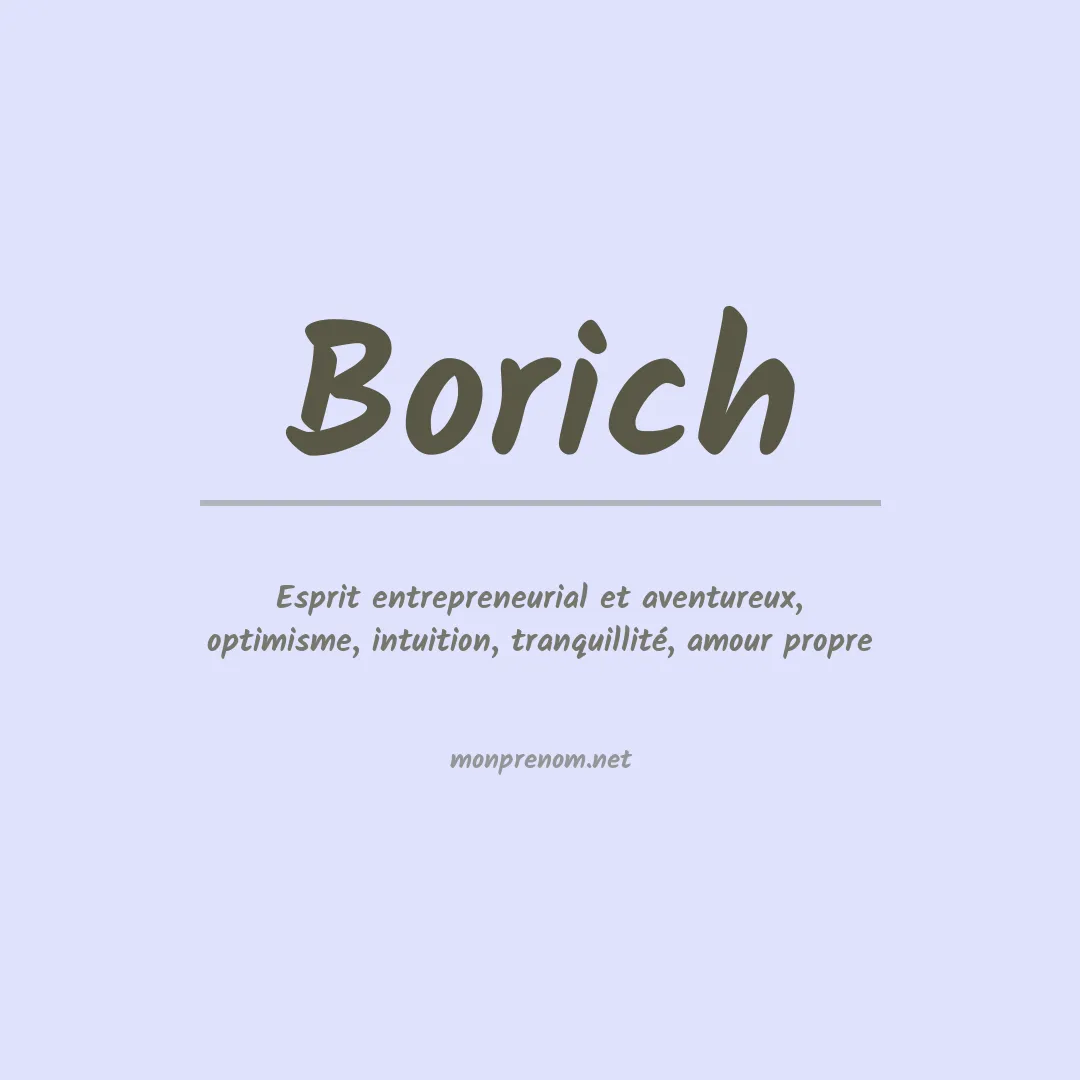 Prénom Borich