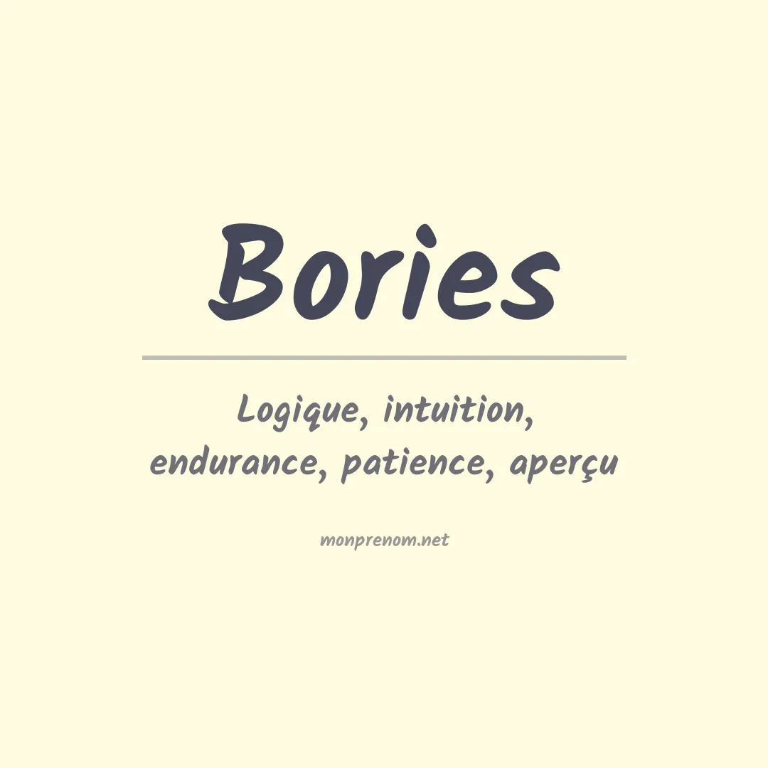 Signification du prénom Bories