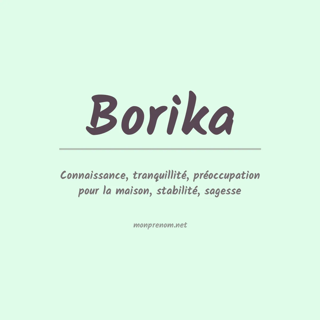 Signification du prénom Borika