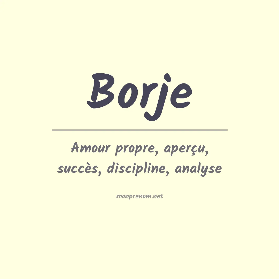 Signification du prénom Borje