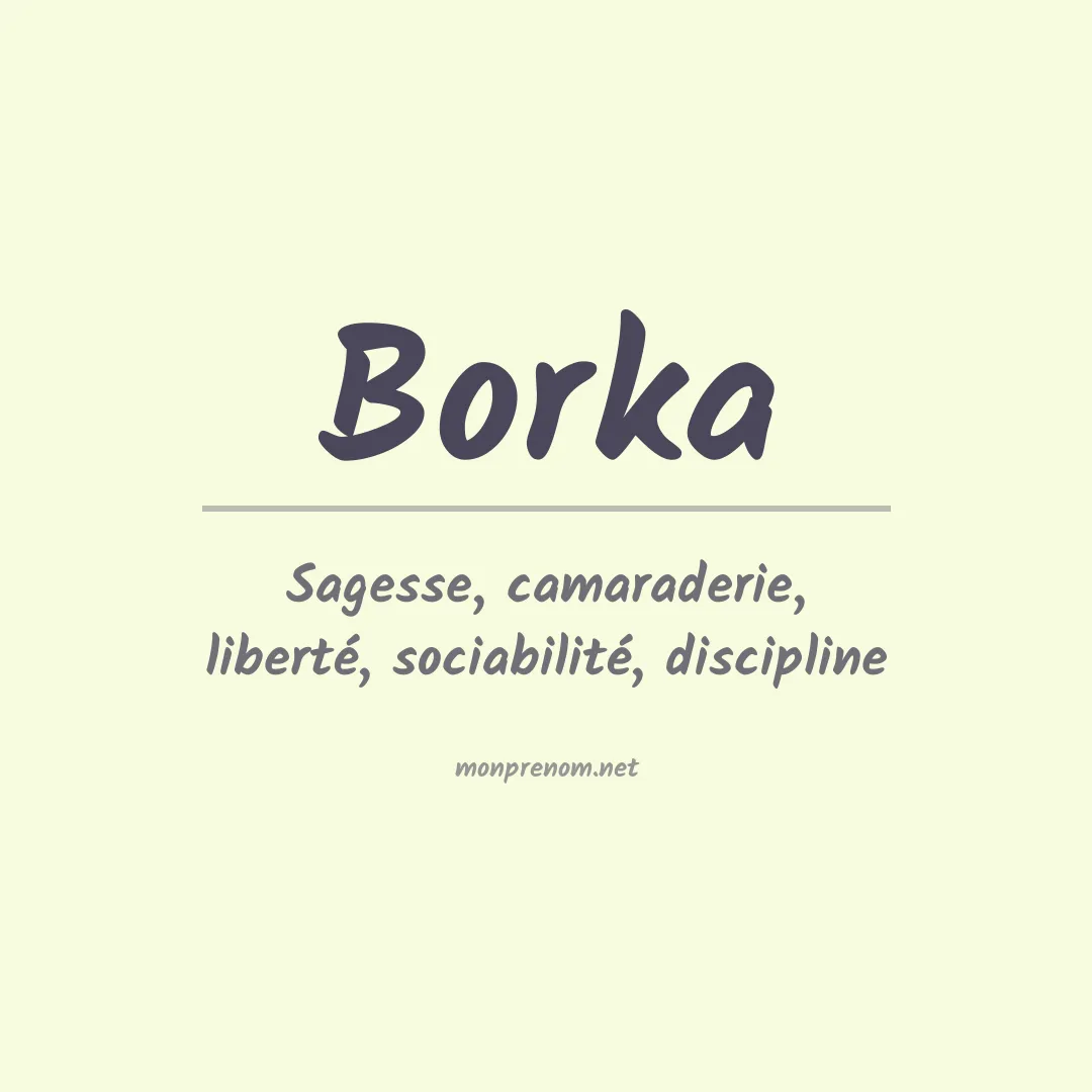 Signification du prénom Borka