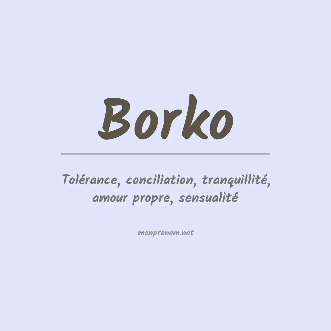Signification du prénom Borko