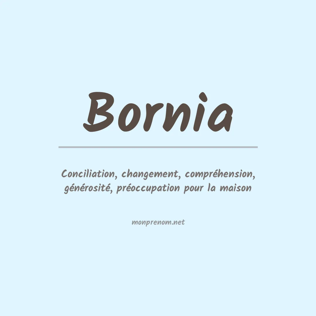 Signification du prénom Bornia