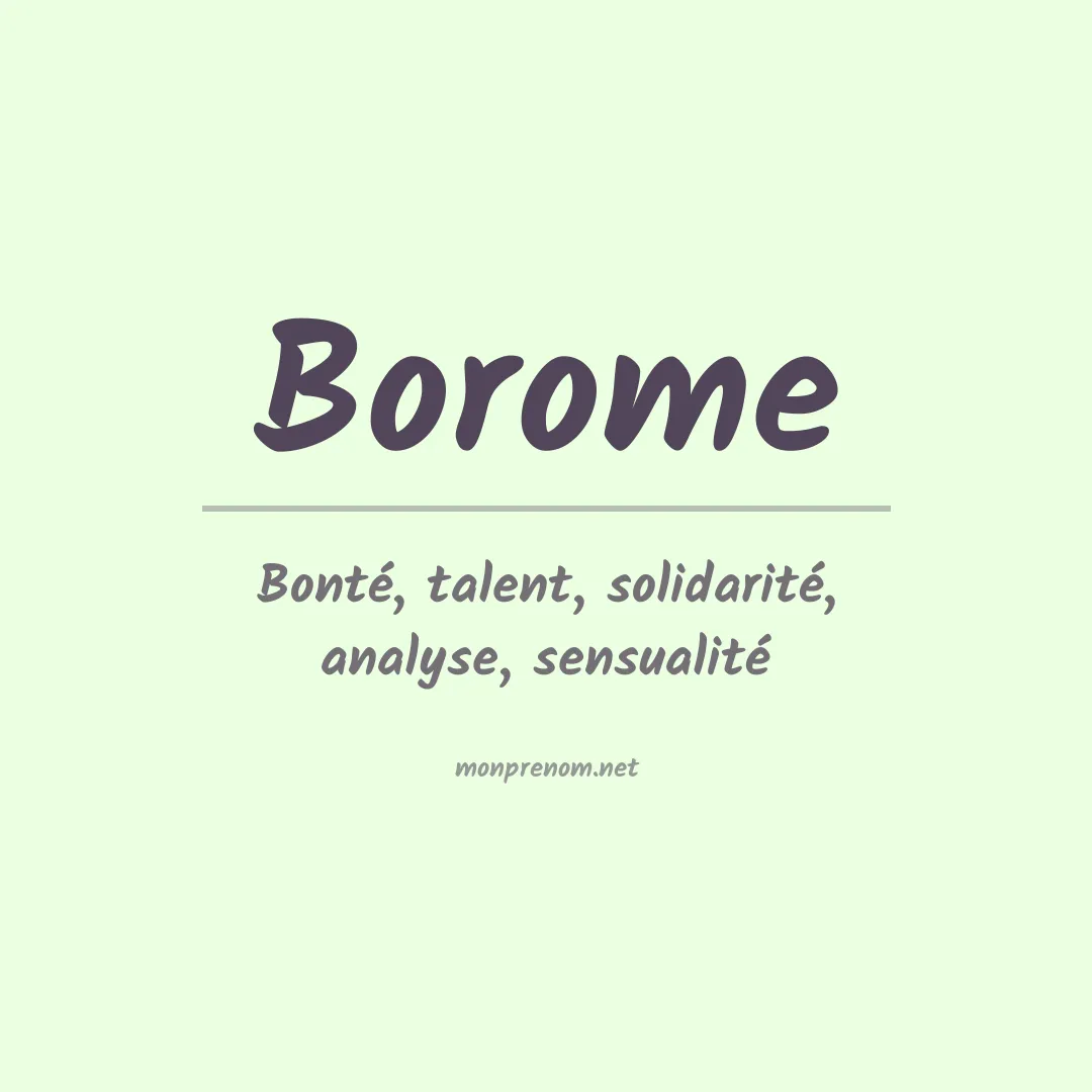 Signification du prénom Borome