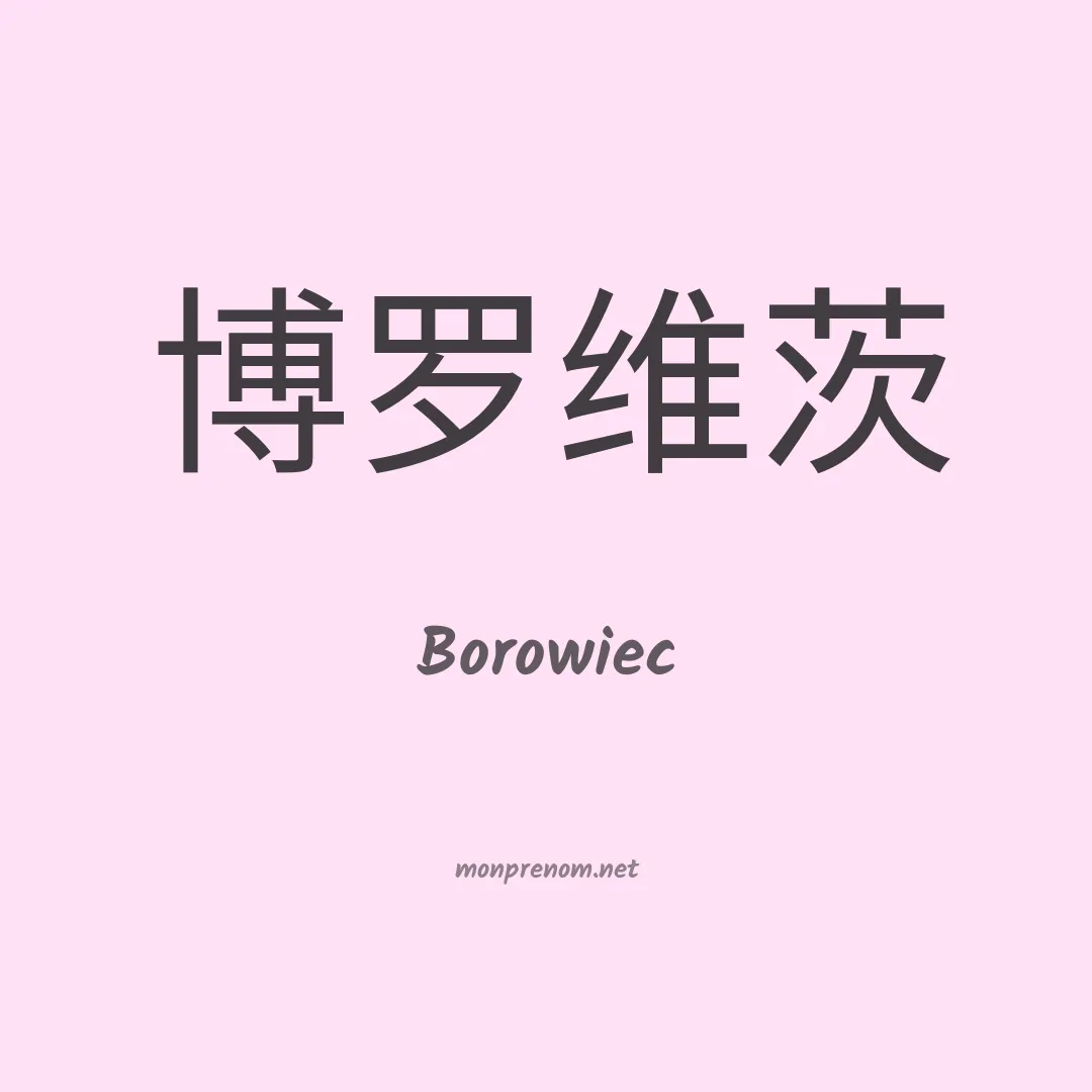Borowiec en chinois