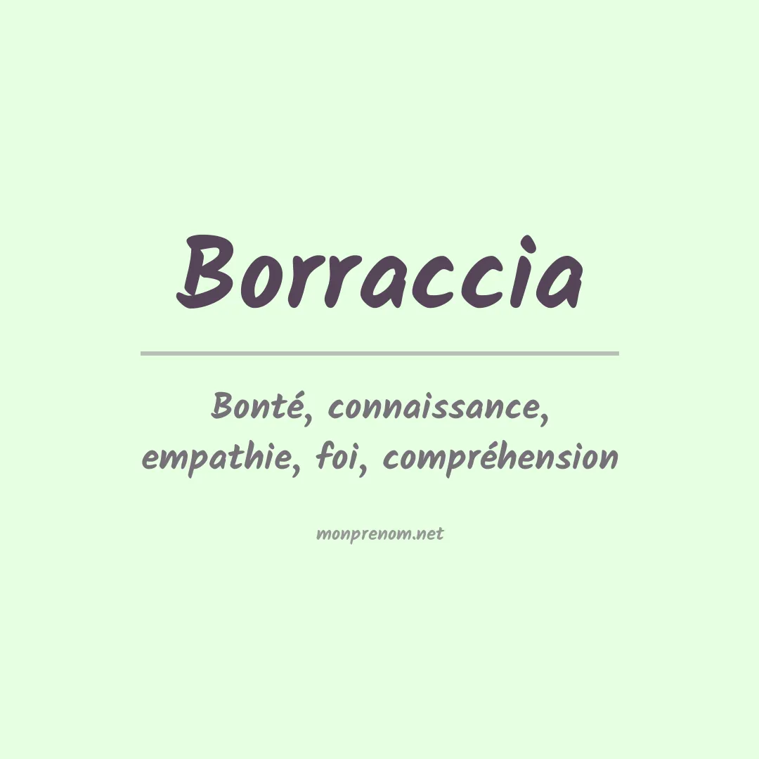Signification du prénom Borraccia
