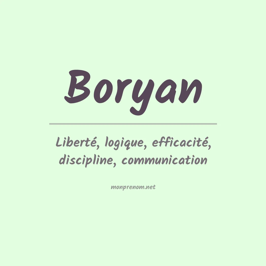 Signification du prénom Boryan
