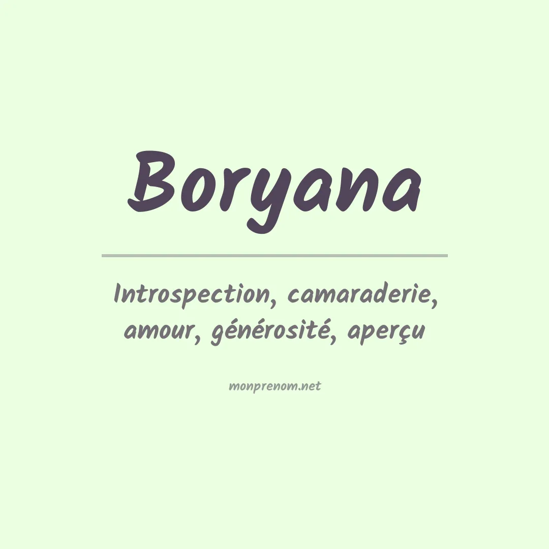 Signification du prénom Boryana