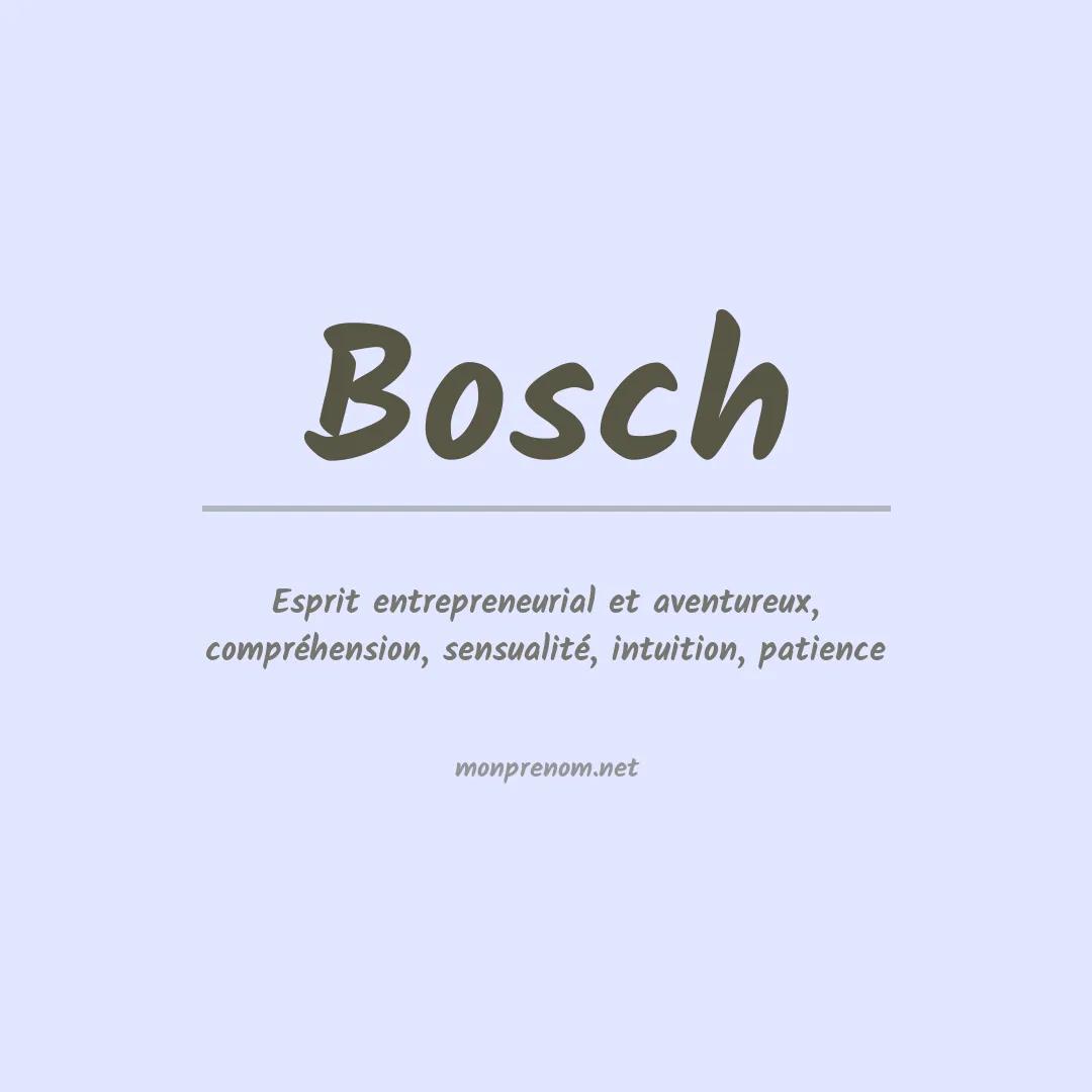 Prénom Bosch