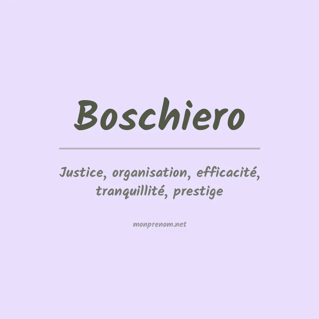 Signification du prénom Boschiero