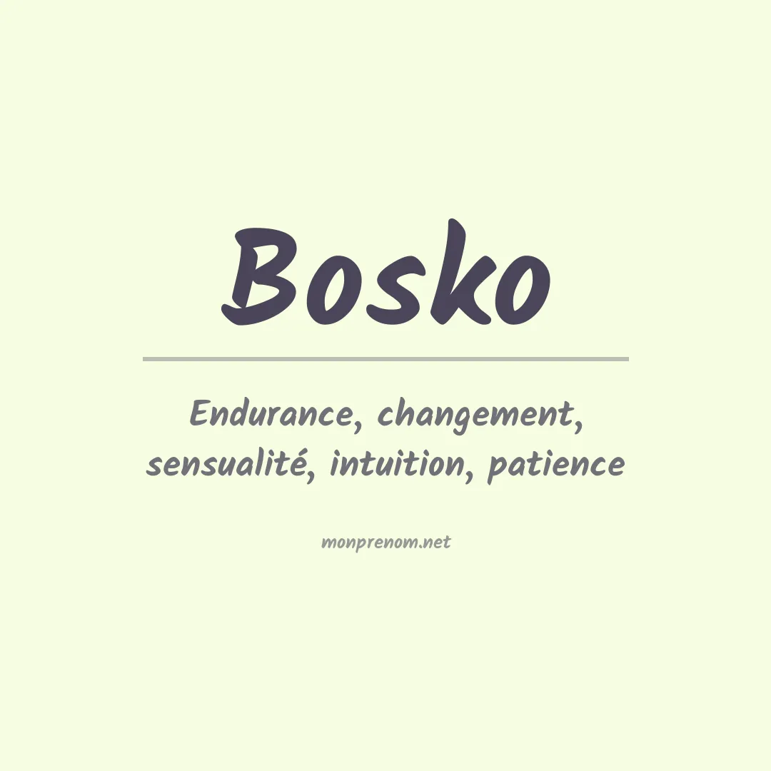 Prénom Bosko