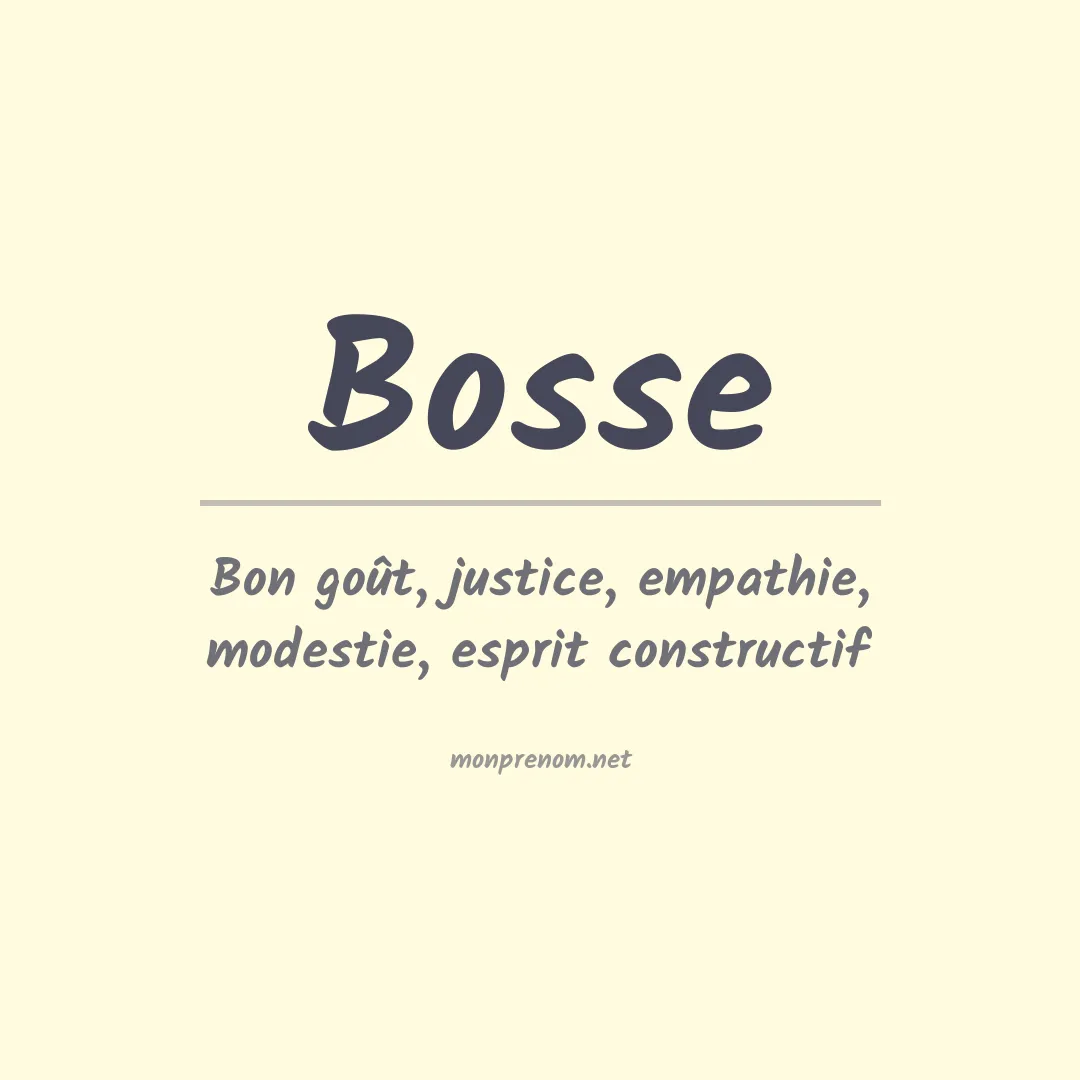 Prénom Bosse