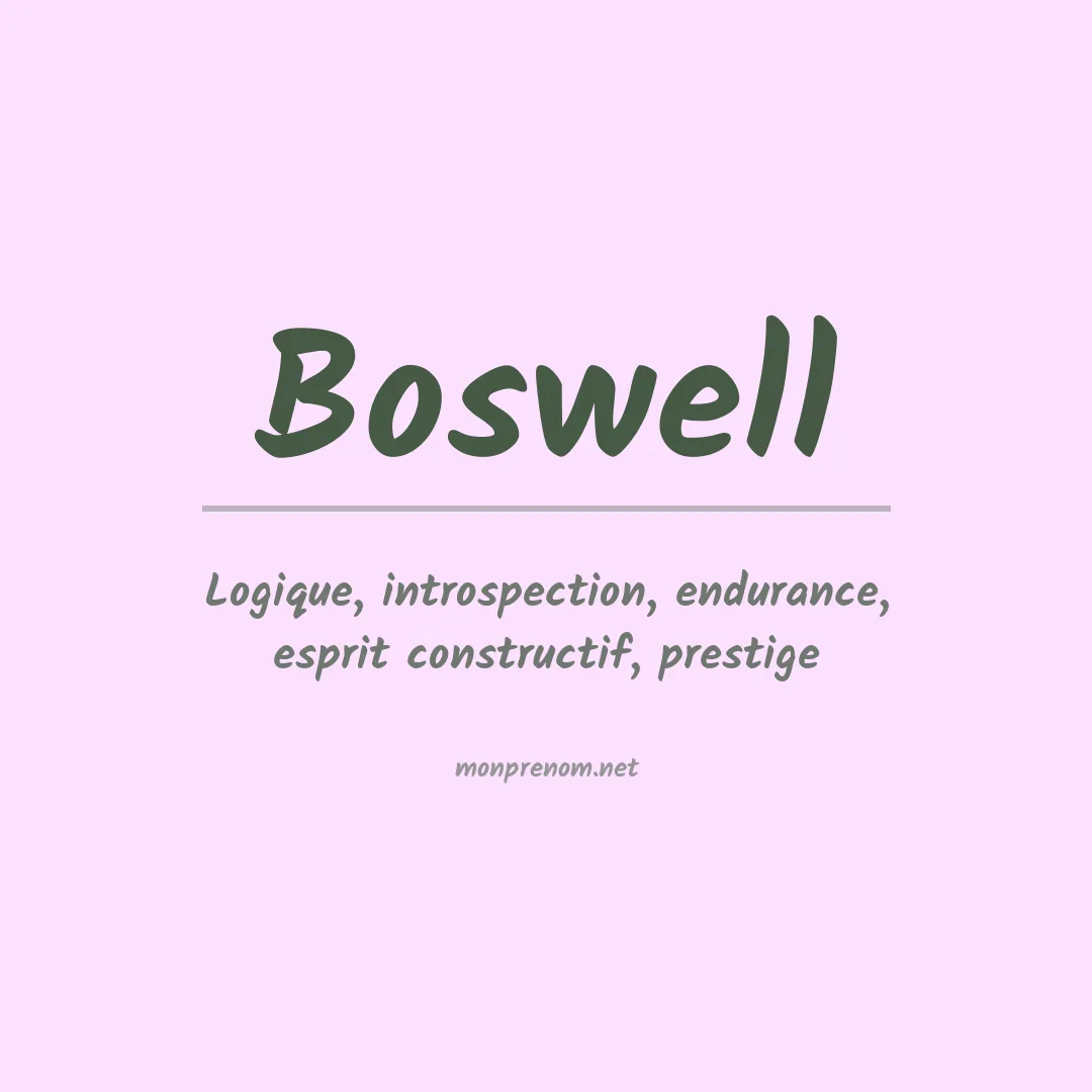 Signification du prénom Boswell