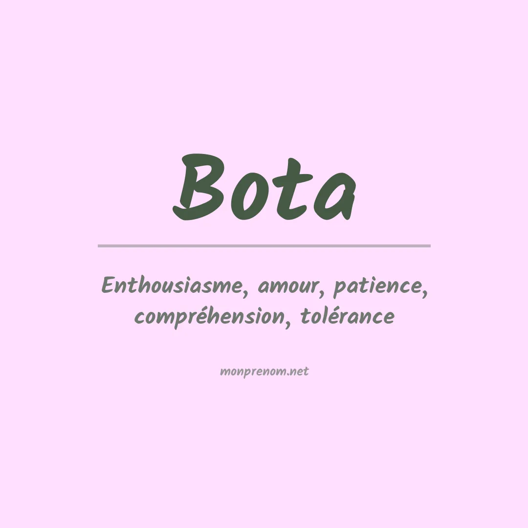 Signification du prénom Bota