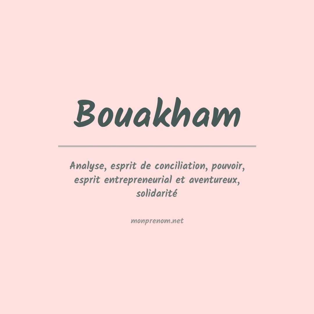 Prénom Bouakham
