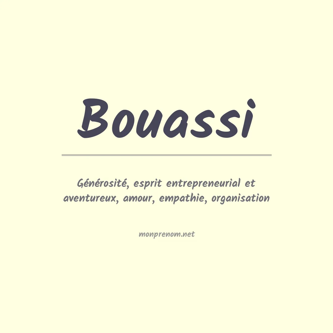 Signification du prénom Bouassi