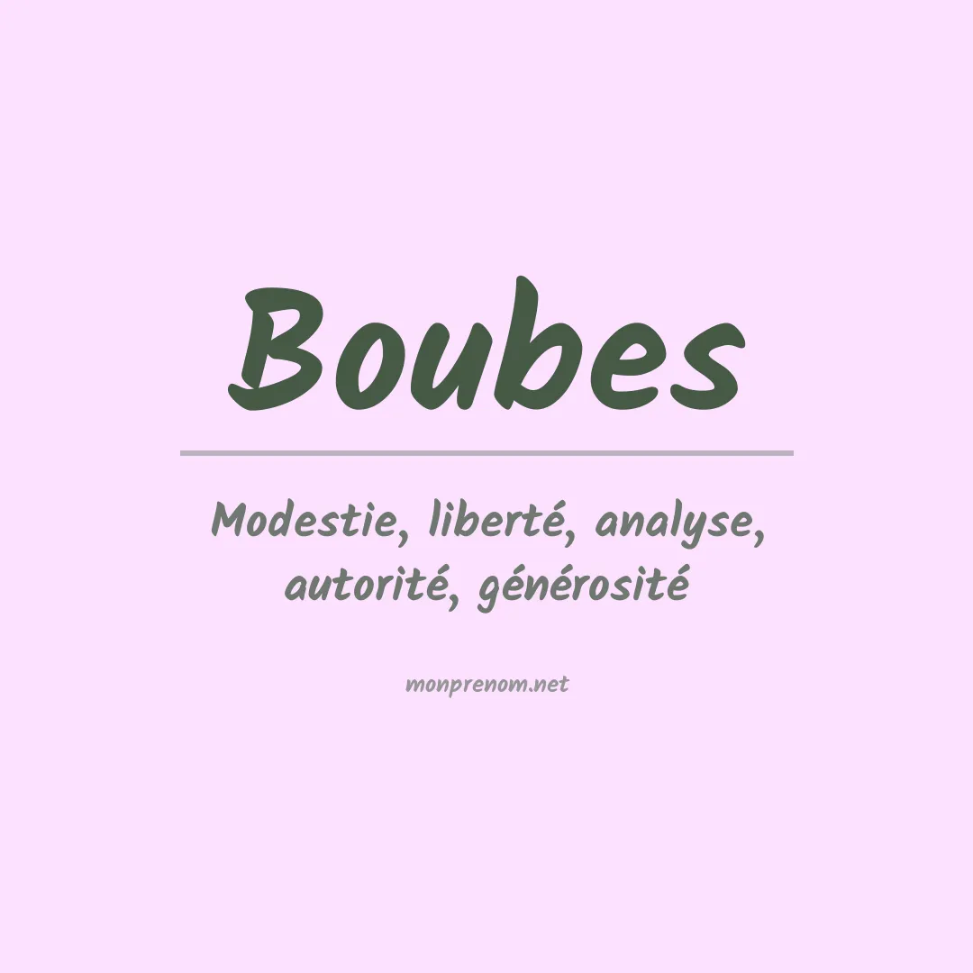 Signification du prénom Boubes