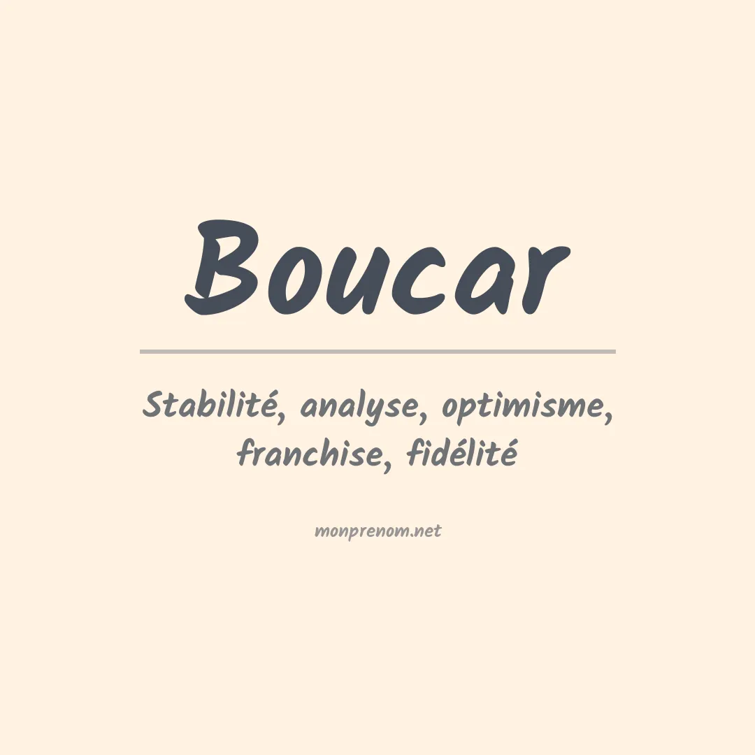Signification du prénom Boucar