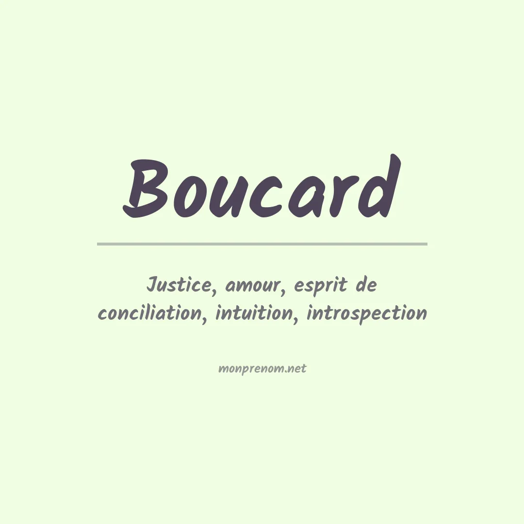 Signification du prénom Boucard