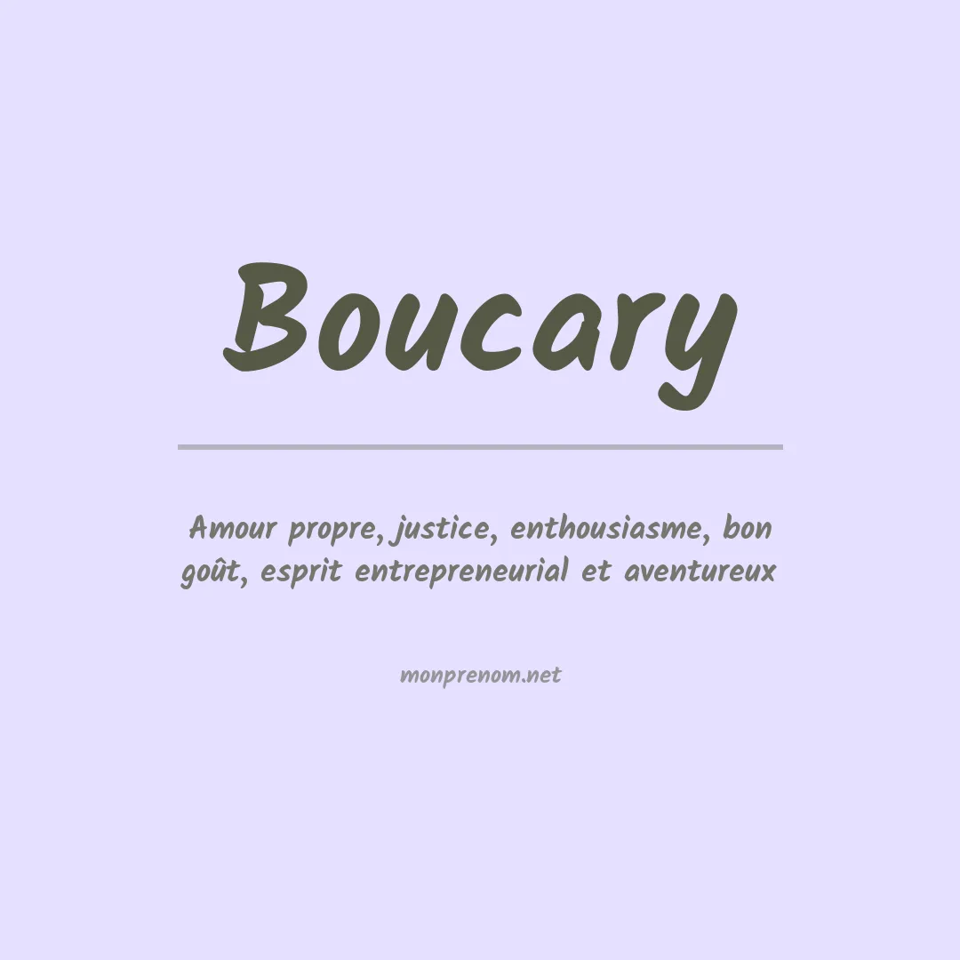 Signification du prénom Boucary
