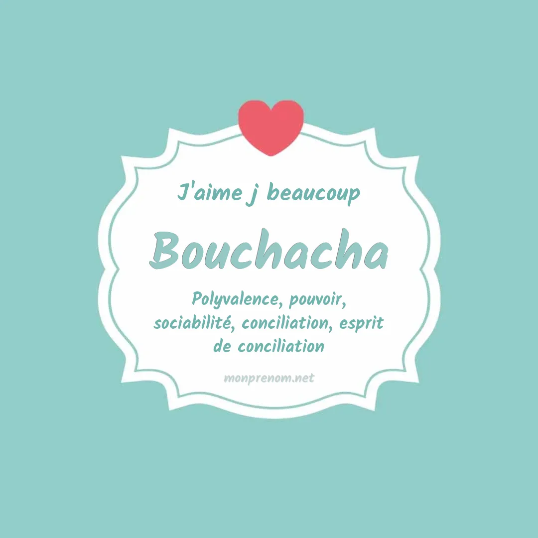 J'aime beaucoup Bouchacha