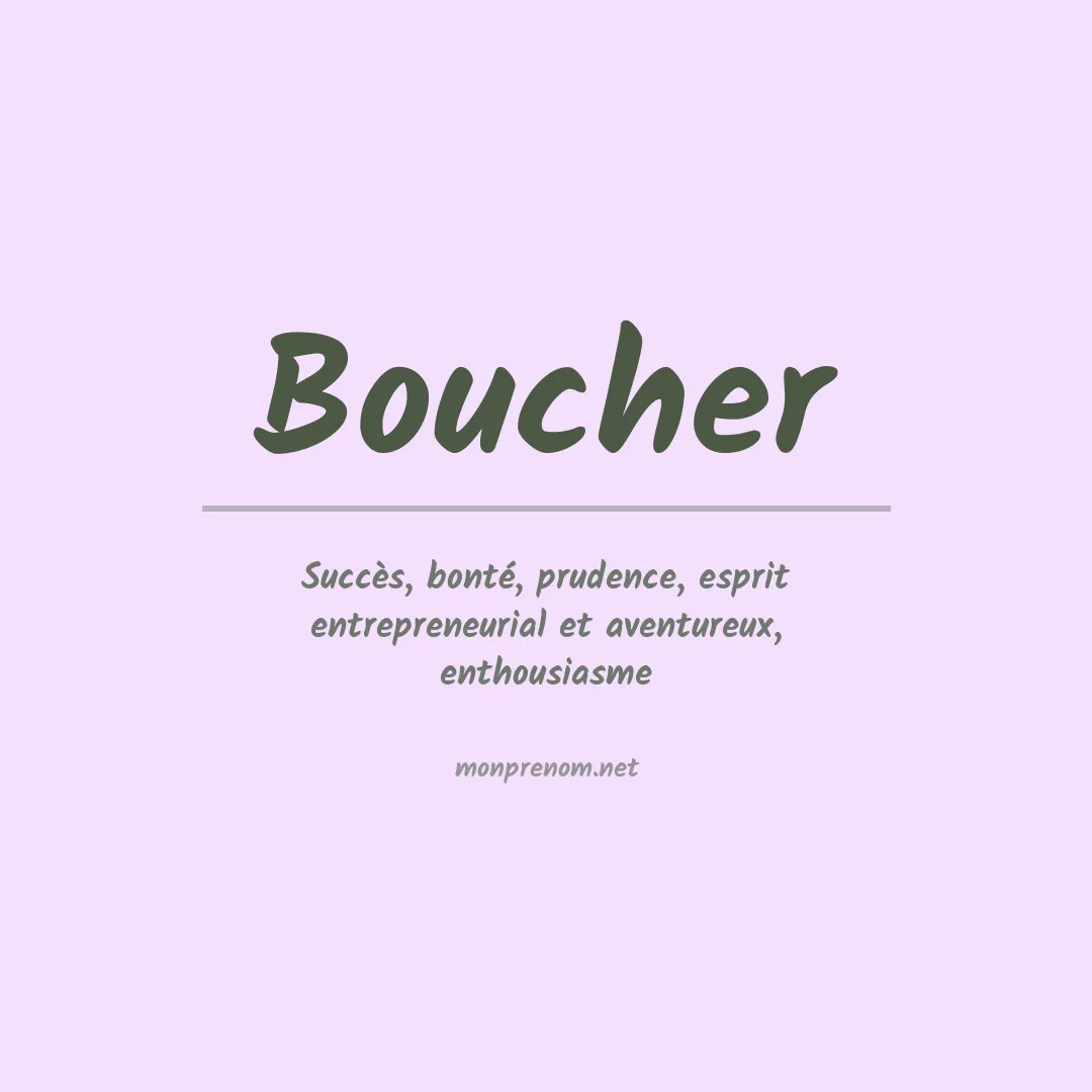 Prénom Boucher