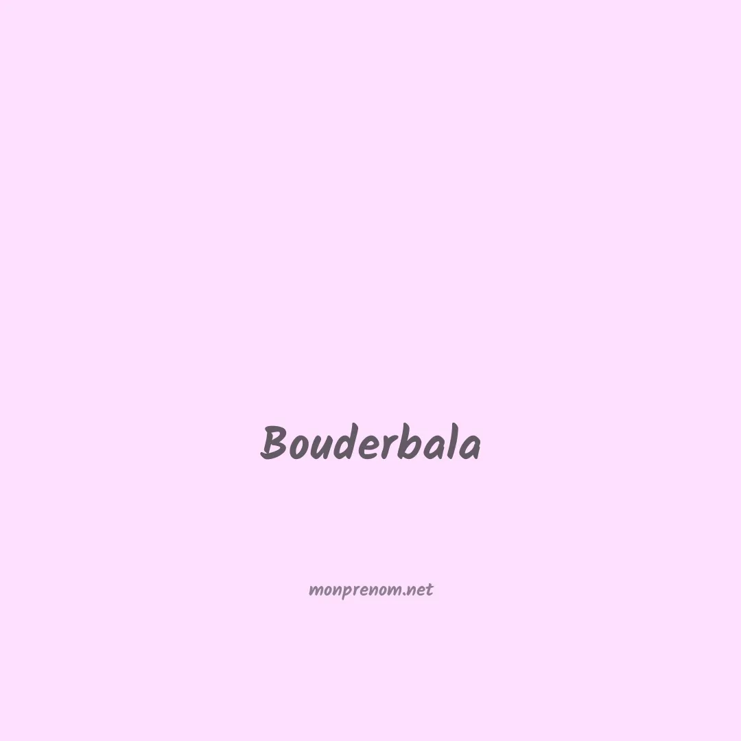 Bouderbala en chinois