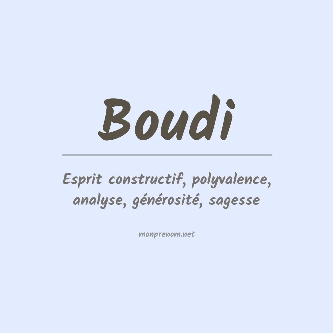 Signification du prénom Boudi