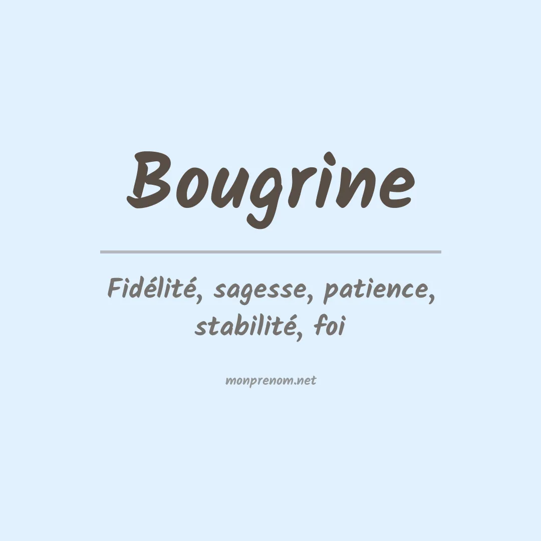 Signification du prénom Bougrine
