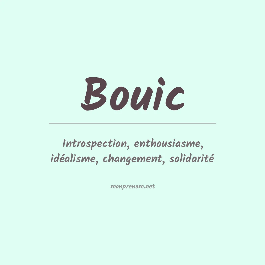 Signification du prénom Bouic