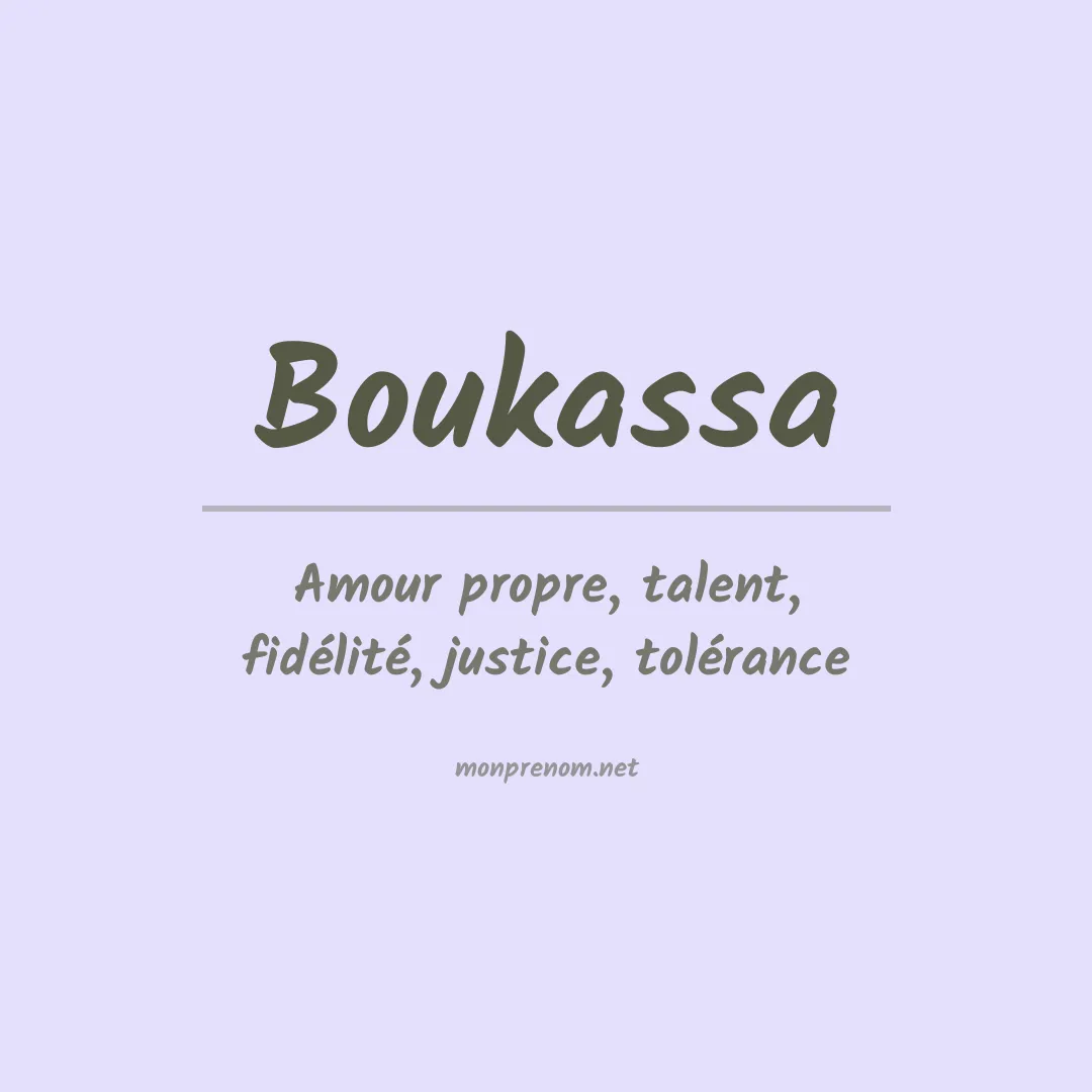 Signification du prénom Boukassa