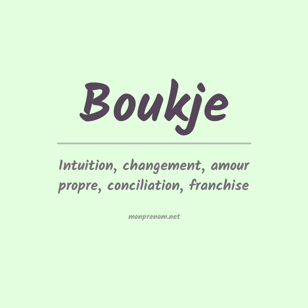 Signification du prénom Boukje