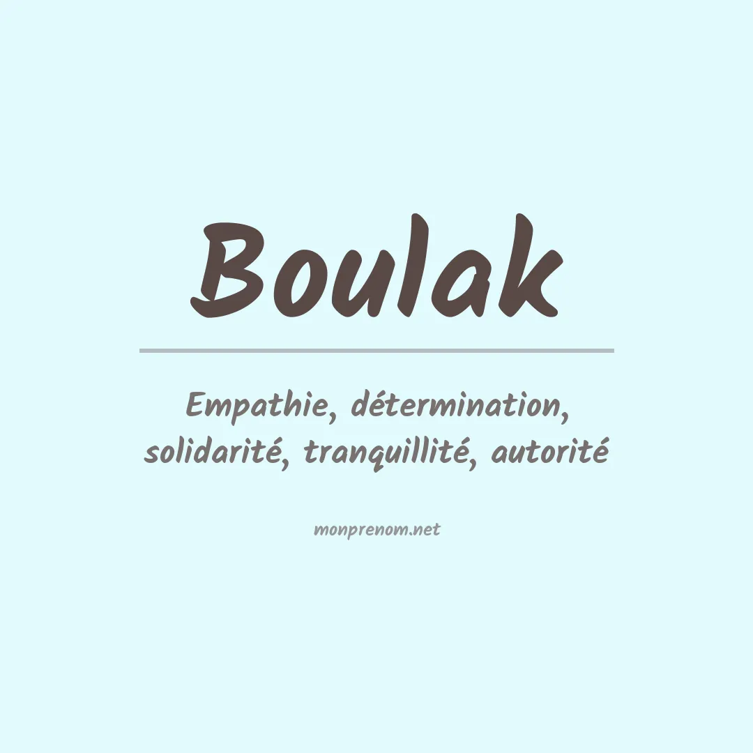 Signification du prénom Boulak