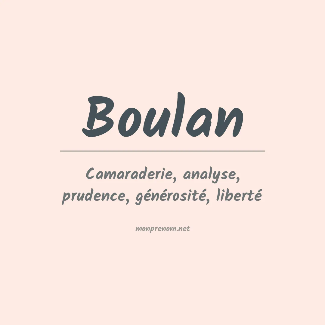 Signification du prénom Boulan