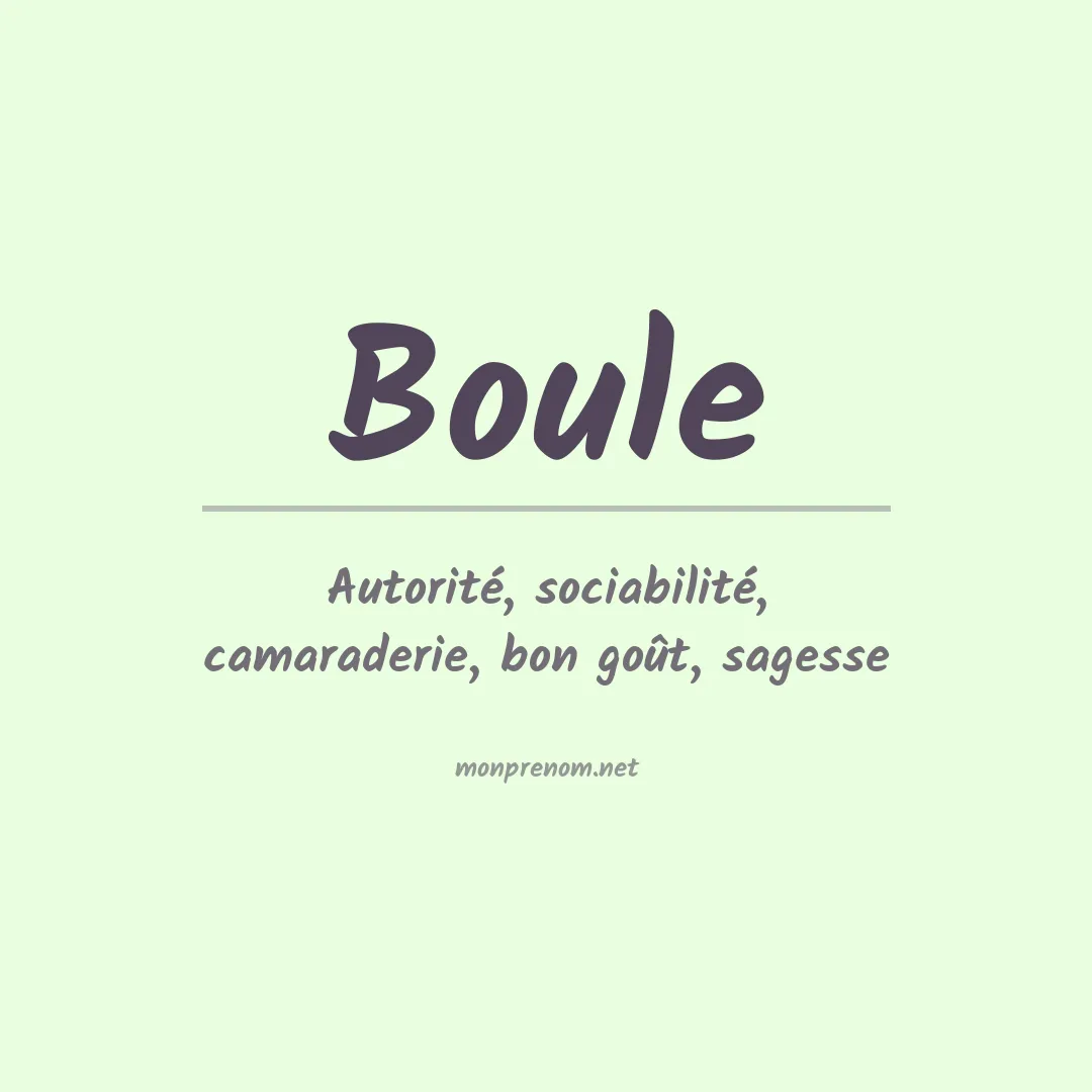 Prénom Boule