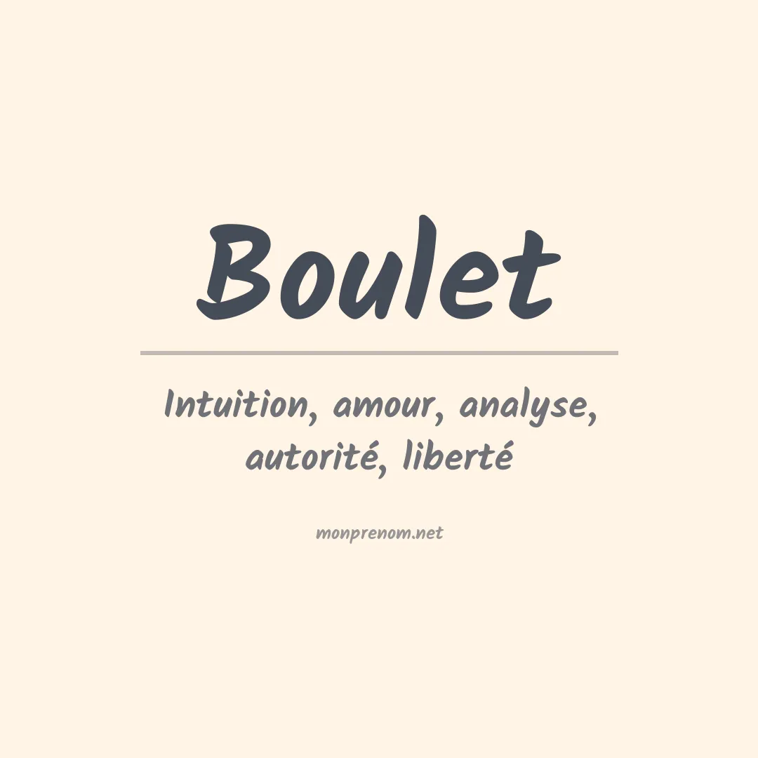 Prénom Boulet