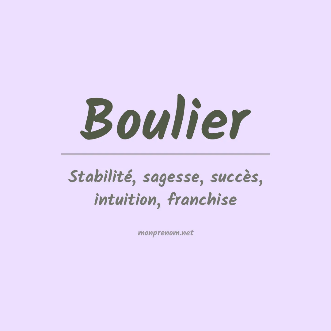 Prénom Boulier