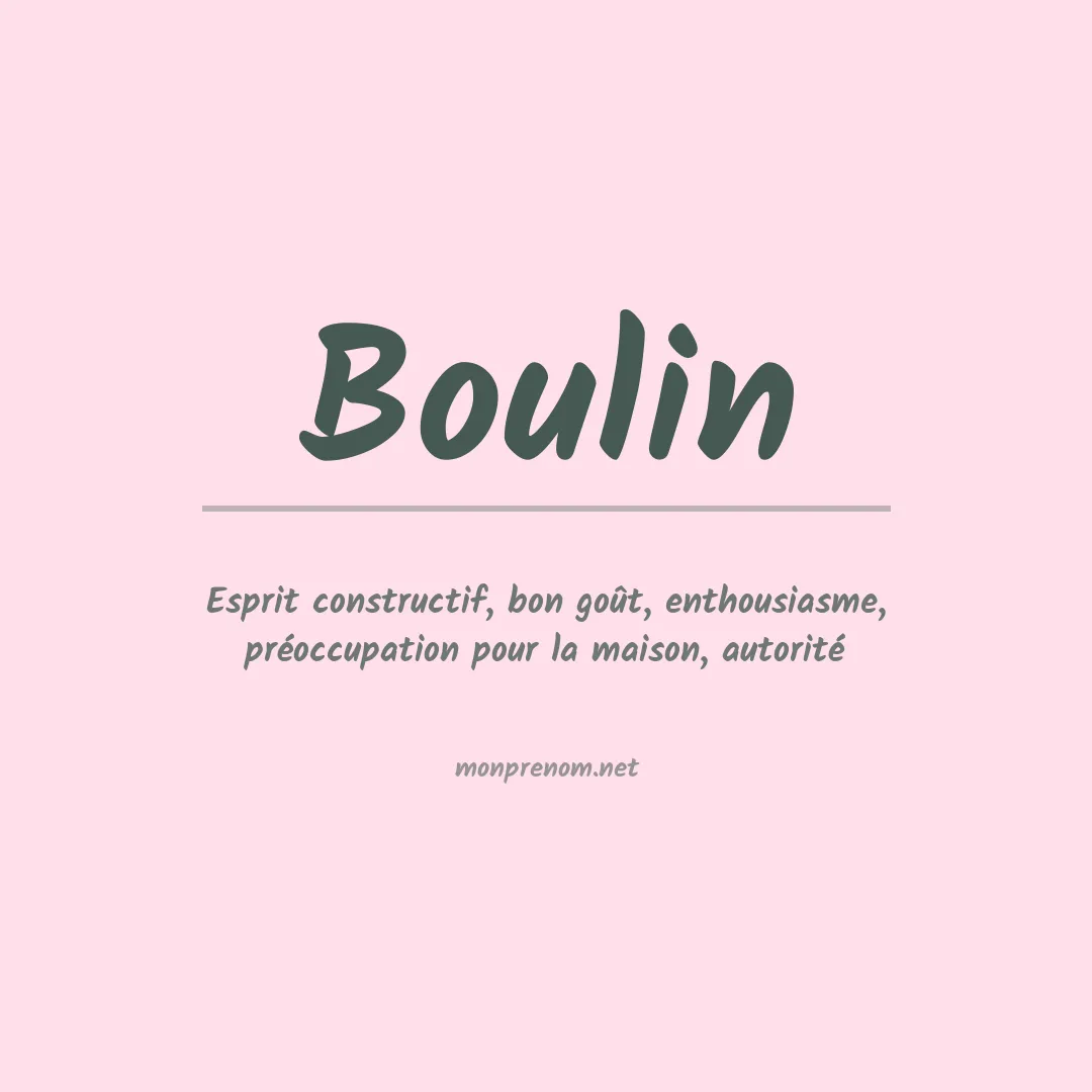 Signification du prénom Boulin