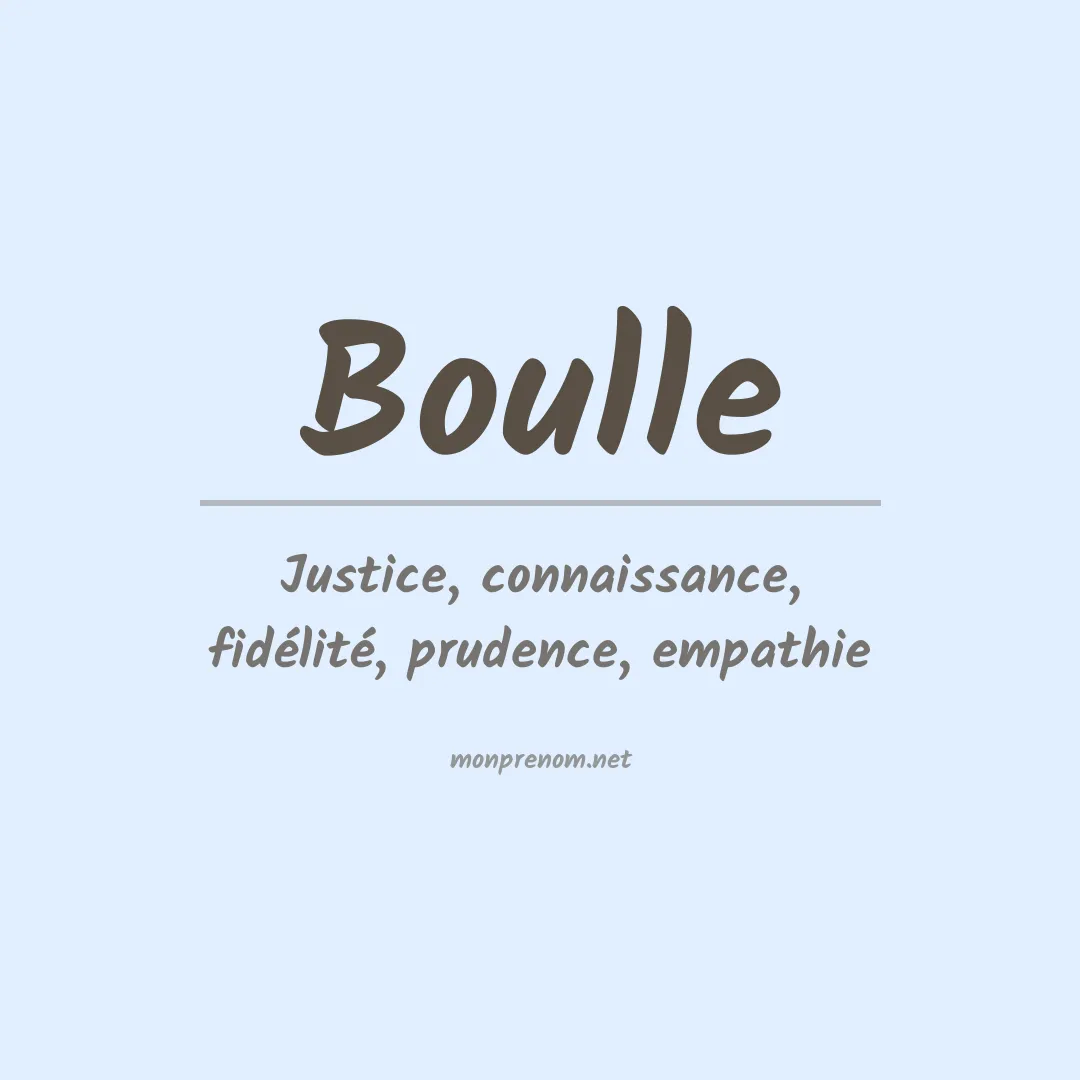 Signification du prénom Boulle