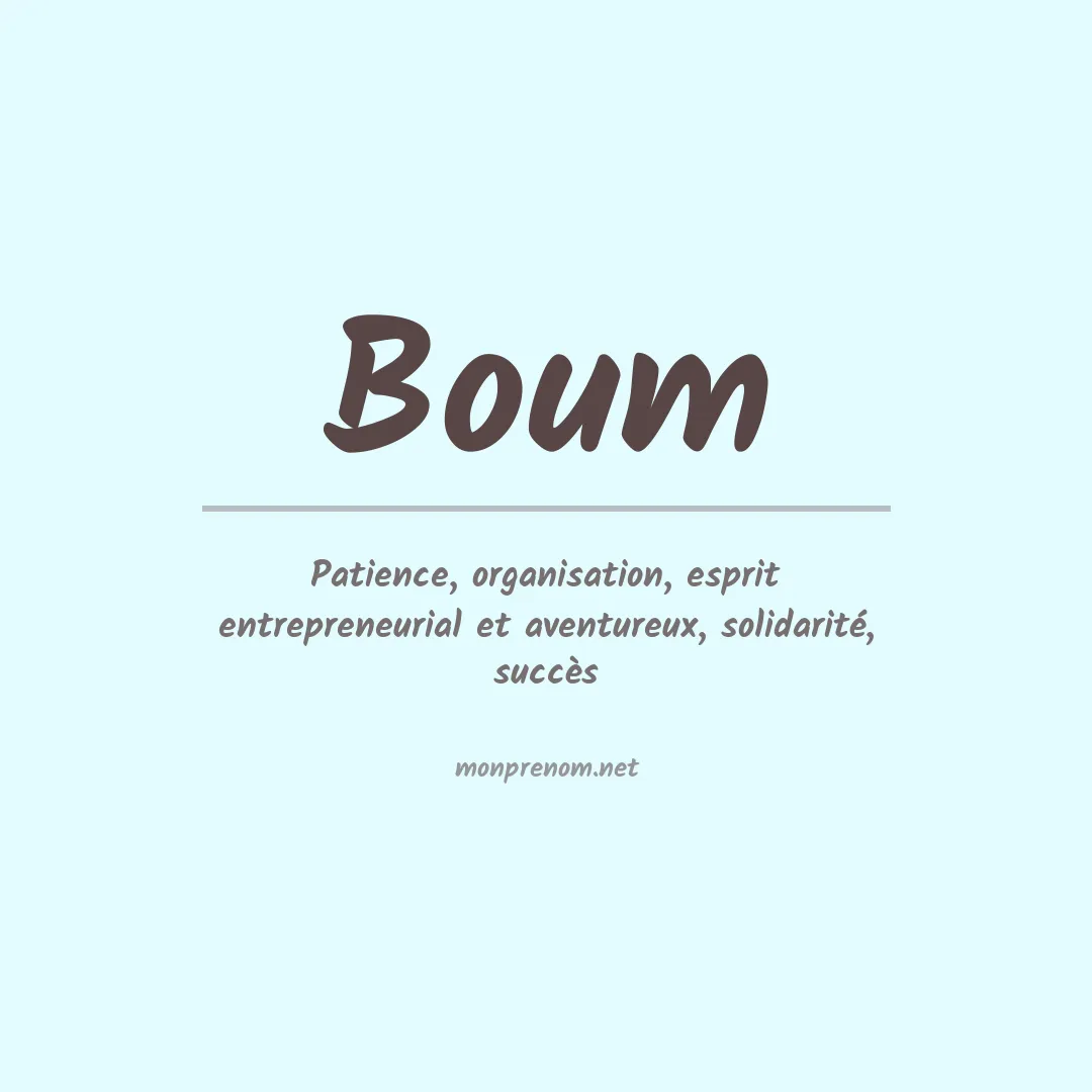 Signification du prénom Boum