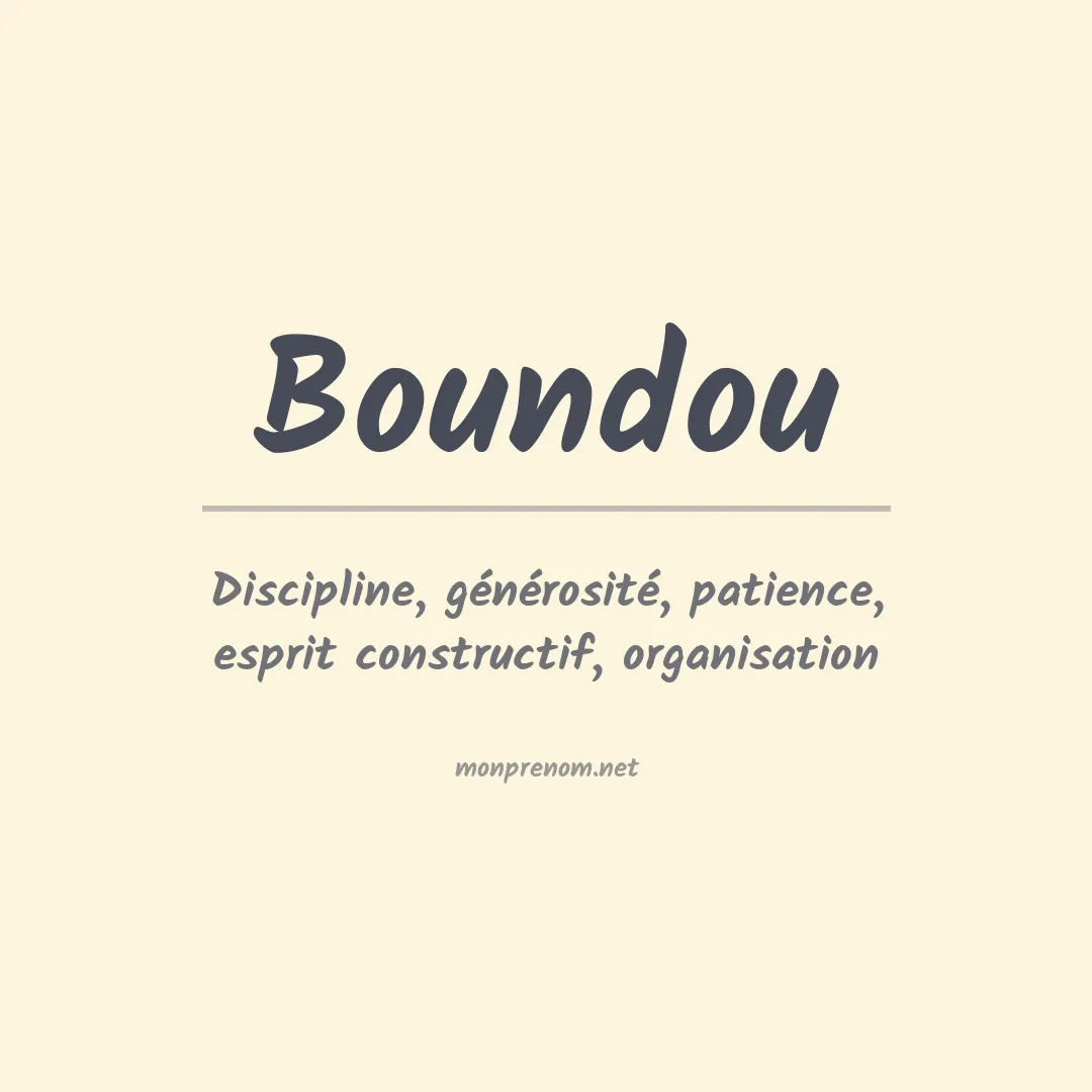 Signification du prénom Boundou